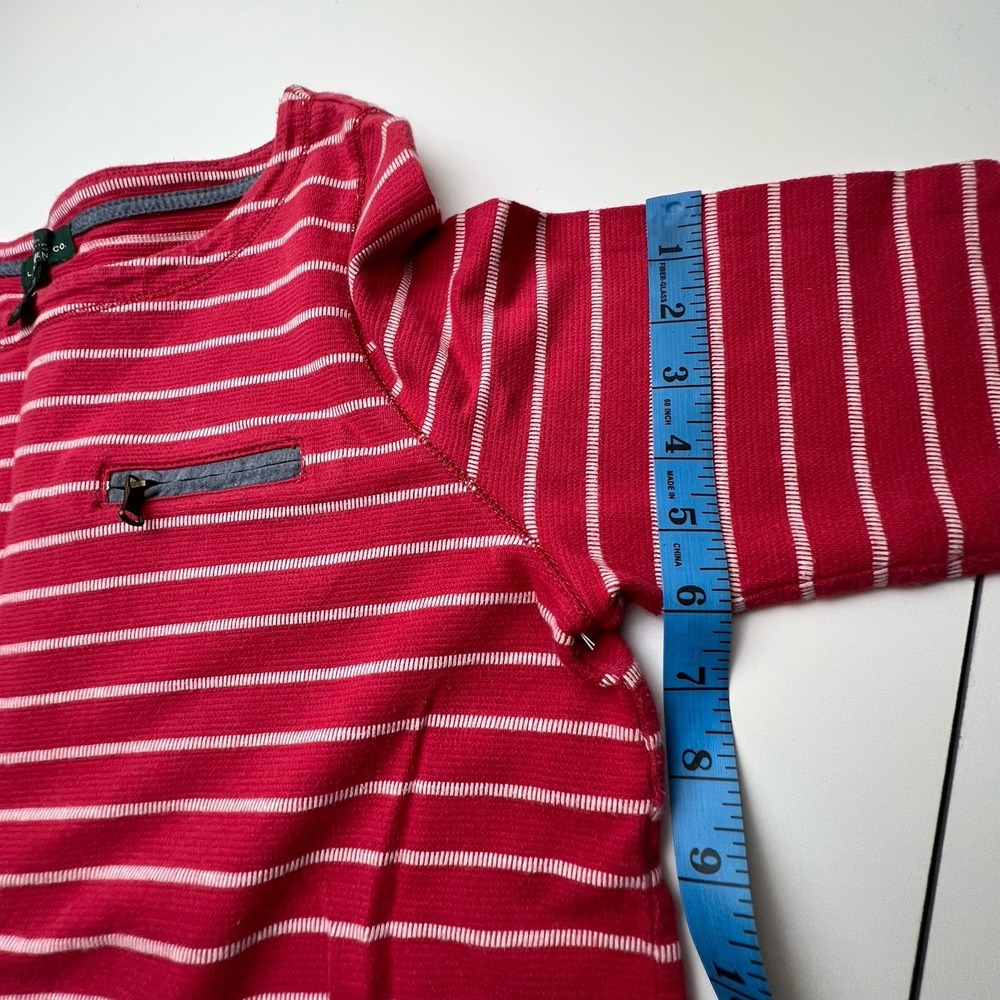 LRL Lauren Jeans Co. RALPH LAUREN Red Stripe 100% Cotton Zip Pocket Top M - Picture 12 of 15
